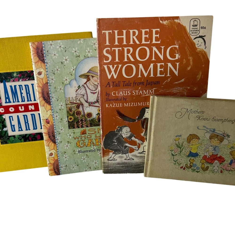 Vantage Book Lot 4pc Hallmark Viking Press 1970s Folk Tales Garden‎ Mothers Day